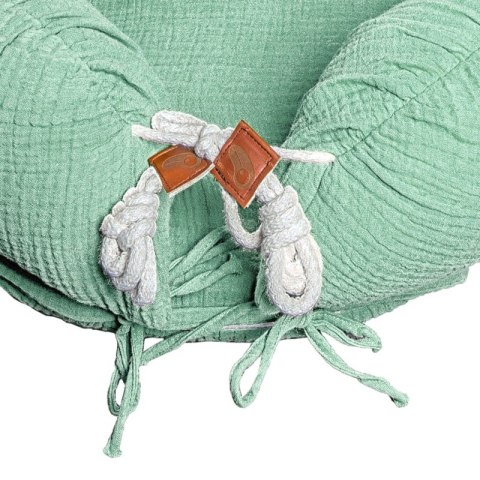 Hi Little One kokon gniazdko dla Noworodka z organicznego oddychającego BIO muślinu Mint Hi Little One kokon gniazdko dla Noworodka z organicznego oddychającego BIO muślinu Mint