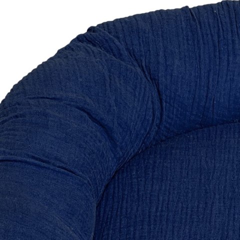 Hi Little One kokon gniazdko dla Noworodka z organicznego oddychającego BIO muślinu Navy Hi Little One kokon gniazdko dla Noworodka z organicznego oddychającego BIO muślinu Navy