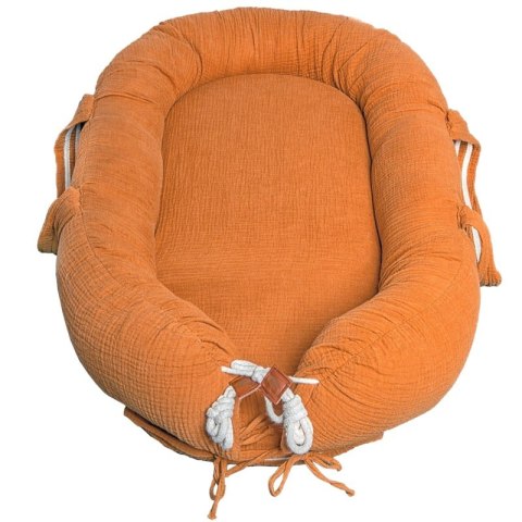 Hi Little One kokon gniazdko dla Noworodka z organicznego oddychającego BIO muślinu Pumpkin Hi Little One kokon gniazdko dla Noworodka z organicznego oddychającego BIO muślinu Pumpkin
