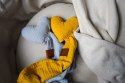 Hi Little One pieluszka, przytulanka doudou z zawieszką na smoczek BIO muślin HEART Baby Blue Hi Little One pieluszka, przytulanka doudou z zawieszką na smoczek BIO muślin HEART Baby Blue