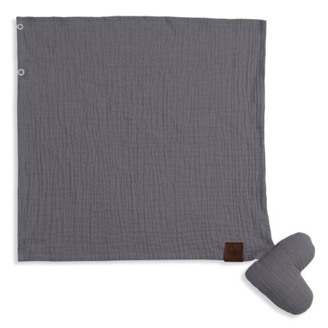 Hi Little One pieluszka, przytulanka doudou z zawieszką na smoczek BIO muślin HEART Grey Hi Little One pieluszka, przytulanka doudou z zawieszką na smoczek BIO muślin HEART Grey