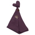 Hi Little One pieluszka, przytulanka doudou z zawieszką na smoczek BIO muślin HEART Lavender Hi Little One pieluszka, przytulanka doudou z zawieszką na smoczek BIO muślin HEART Lavender