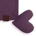 Hi Little One pieluszka, przytulanka doudou z zawieszką na smoczek BIO muślin HEART Lavender Hi Little One pieluszka, przytulanka doudou z zawieszką na smoczek BIO muślin HEART Lavender