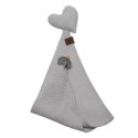 Hi Little One pieluszka, przytulanka doudou z zawieszką na smoczek BIO muślin HEART White Hi Little One pieluszka, przytulanka doudou z zawieszką na smoczek BIO muślin HEART White