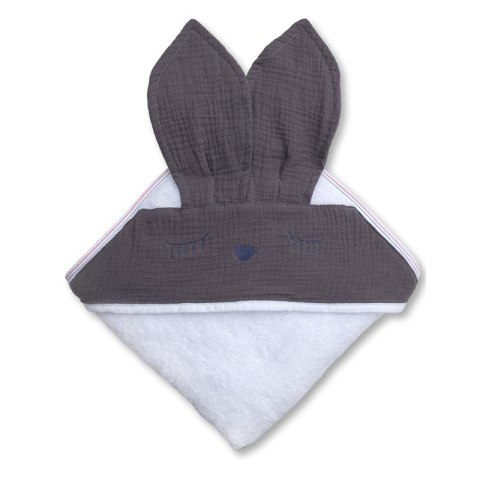 Hi Little One ręcznik okrycie kąpielowe z kapturem 100x100 cm SLEEPY BUNNY Iron Hi Little One ręcznik okrycie kąpielowe z kapturem 100x100 cm SLEEPY BUNNY Iron