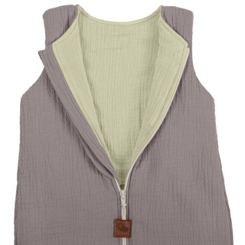 Hi Little One śpiworek dwustronny z nogawkami TOG 1,5 BIO muślin SLIM BAG GREY/MINT roz M Hi Little One śpiworek dwustronny z nogawkami TOG 1,5 BIO muślin SLIM BAG GREY/MINT roz M
