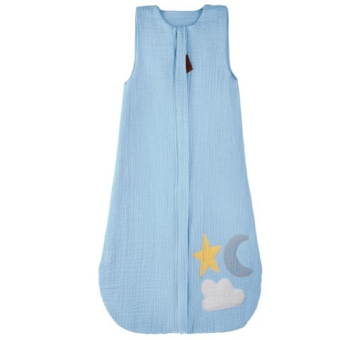Hi Little One śpiworek do spania dla Niemowlaka TOG 1,0 BIO muślin DAY & NIGHT Baby Blue M Hi Little One śpiworek do spania dla Niemowlaka TOG 1,0 BIO muślin DAY & NIGHT Baby Blue M