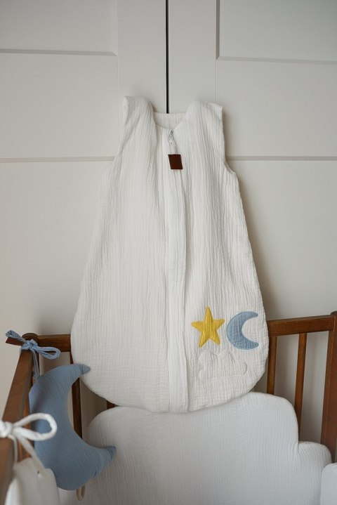 Hi Little One śpiworek do spania dla Noworodka TOG 1,0 BIO muślin DAY & NIGHT White S Hi Little One śpiworek do spania dla Noworodka TOG 1,0 BIO muślin DAY & NIGHT White S