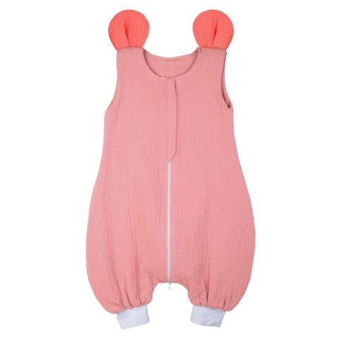 Hi Little One śpiworek do spania z nogawkami dla Niemowlaka TOG 1,0 BIO muślin MOUSE Soft Rose/Coral roz M Hi Little One śpiworek do spania z nogawkami dla Niemowlaka TOG 1,0 BIO muślin MOUSE Soft Rose/Coral roz M