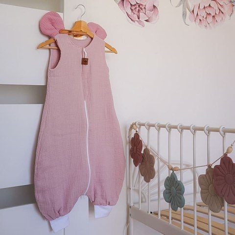 Hi Little One śpiworek do spania z nogawkami dla Niemowlaka TOG 1,0 BIO muślin MOUSE Soft Rose/Coral roz S Hi Little One śpiworek do spania z nogawkami dla Niemowlaka TOG 1,0 BIO muślin MOUSE Soft Rose/Coral roz S
