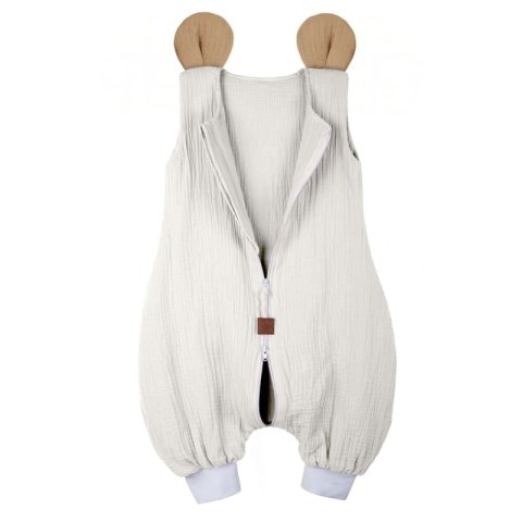 Hi Little One śpiworek do spania z nogawkami dla Niemowlaka TOG 1,0 BIO muślin MOUSE White/Beige roz M Hi Little One śpiworek do spania z nogawkami dla Niemowlaka TOG 1,0 BIO muślin MOUSE White/Beige roz M