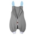 Hi Little One śpiworek do spania z nogawkami dla Niemowlaka TOG 1,0 BIO muślin SLEEPY BUNNY Gray/Baby Blue roz M Hi Little One śpiworek do spania z nogawkami dla Niemowlaka TOG 1,0 BIO muślin SLEEPY BUNNY Gray/Baby Blue roz M