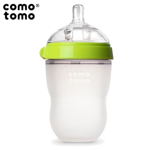 COMOTOMO - 2 antykolkowe butelki silikonowe MOM'S BREAST 250 ml Green BABY 2 pack COMOTOMO - 2 antykolkowe butelki silikonowe MOM'S BREAST 250 ml Green BABY 2 pack