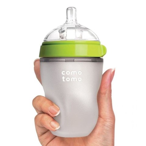 COMOTOMO - 2 antykolkowe butelki silikonowe MOM'S BREAST 250 ml Green BABY 2 pack COMOTOMO - 2 antykolkowe butelki silikonowe MOM'S BREAST 250 ml Green BABY 2 pack
