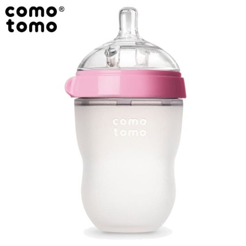 COMOTOMO - 2 antykolkowe butelki silikonowe MOM'S BREAST 250 ml Pink BABY COMOTOMO - 2 antykolkowe butelki silikonowe MOM'S BREAST 250 ml Pink BABY