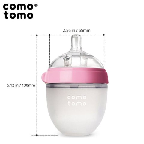 COMOTOMO - antykolkowa butelka silikonowa MOM'S BREAST 150 ml Pink NEWBORN COMOTOMO - antykolkowa butelka silikonowa MOM'S BREAST 150 ml Pink NEWBORN