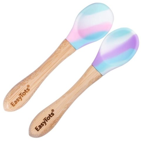 EasyTots łyżeczki silikonowe z bambusową rączką 2 szt UNICORN EasyTots łyżeczki silikonowe z bambusową rączką 2 szt UNICORN