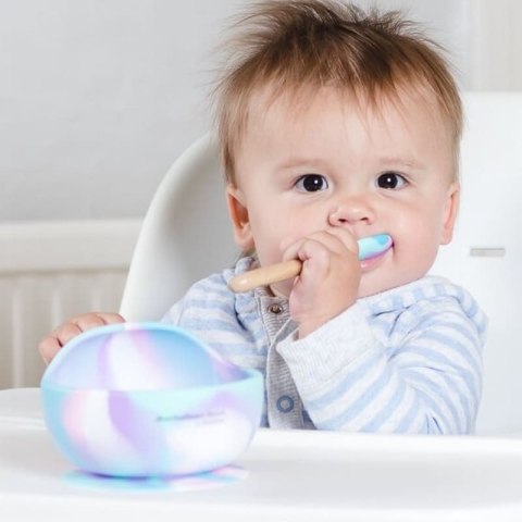 EasyTots miseczka silikonowa z przyssawką i łyżeczką UNICORN EasyTots miseczka silikonowa z przyssawką i łyżeczką UNICORN