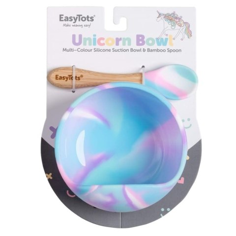 EasyTots miseczka silikonowa z przyssawką i łyżeczką UNICORN EasyTots miseczka silikonowa z przyssawką i łyżeczką UNICORN