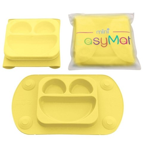 EasyTots silikonowy talerzyk trójdzielny z matą i lunchbox EasyMat Mini 2in1 BUTTER EasyTots silikonowy talerzyk trójdzielny z matą i lunchbox EasyMat Mini 2in1 BUTTER