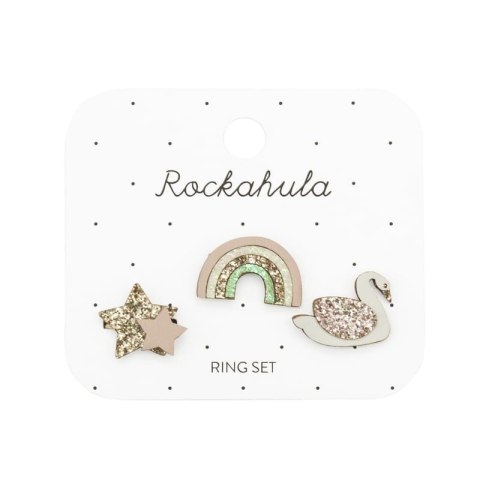 Rockahula Kids pierścionki dla dziewczynki 3 szt Enchanted Rainbow And Swan Ring Rockahula Kids pierścionki dla dziewczynki 3 szt Enchanted Rainbow And Swan Ring