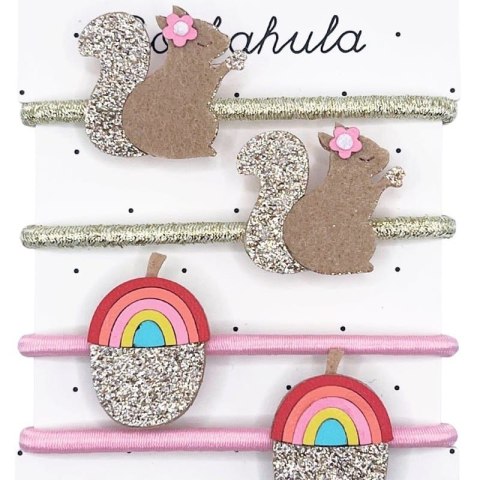 Rockahula Kids gumki do włosów dla dziewczynki 4 szt. Squirrel and Rainbow Acorn Rockahula Kids gumki do włosów dla dziewczynki 4 szt. Squirrel and Rainbow Acorn