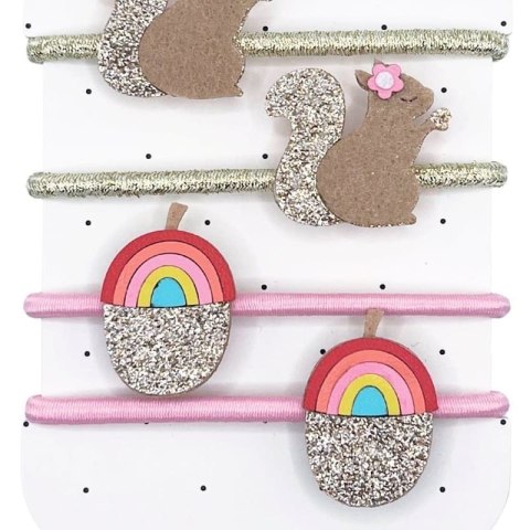 Rockahula Kids gumki do włosów dla dziewczynki 4 szt. Squirrel and Rainbow Acorn Rockahula Kids gumki do włosów dla dziewczynki 4 szt. Squirrel and Rainbow Acorn