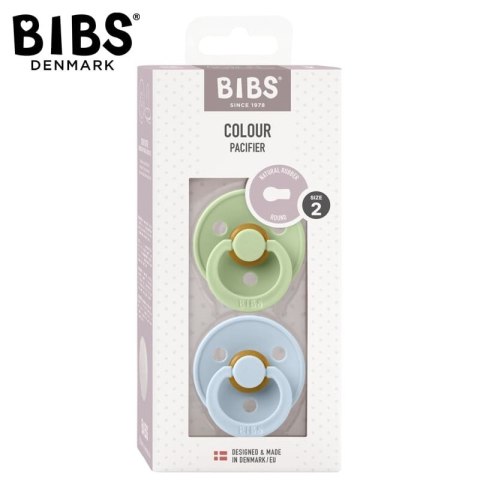 BIBS COLOUR 2-PACK BABY BLUE & PISTACHIO M Smoczek Uspokajający kauczuk Hevea BIBS COLOUR 2-PACK BABY BLUE & PISTACHIO M Smoczek Uspokajający kauczuk Hevea