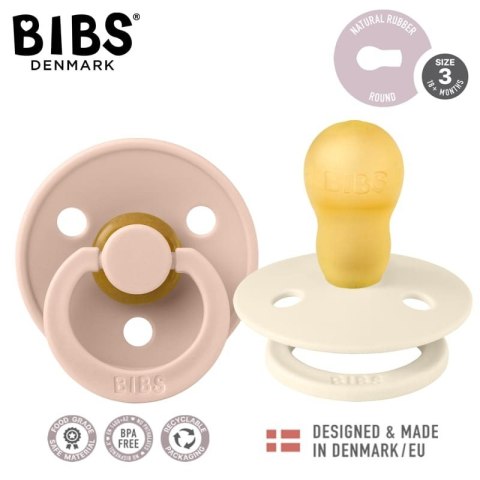 BIBS COLOUR 2-PACK BLUSH & IVORY L Smoczek Uspokajający kauczuk Hevea BIBS COLOUR 2-PACK BLUSH & IVORY L Smoczek Uspokajający kauczuk Hevea