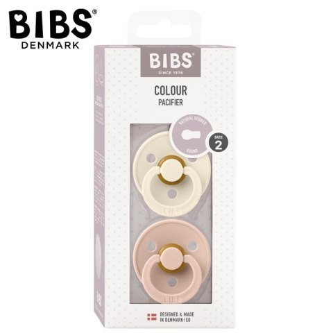 BIBS COLOUR 2-PACK BLUSH & IVORY M Smoczek Uspokajający kauczuk Hevea BIBS COLOUR 2-PACK BLUSH & IVORY M Smoczek Uspokajający kauczuk Hevea