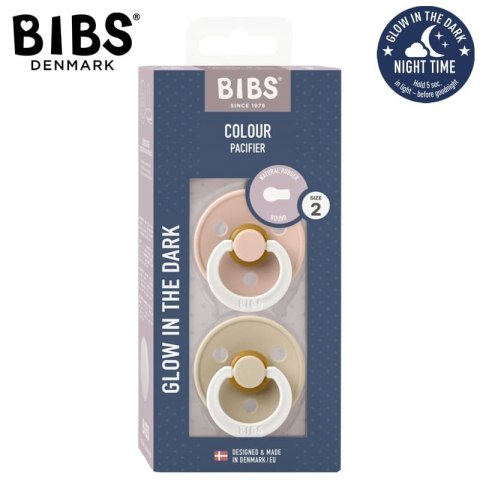 BIBS COLOUR 2-PACK BLUSH NIGHT & VANILIA NIGHT M Smoczek Uspokajający kauczuk Hevea BIBS COLOUR 2-PACK BLUSH NIGHT & VANILIA NIGHT M Smoczek Uspokajający kauczuk Hevea