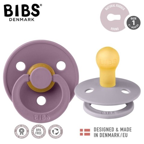 BIBS COLOUR 2-PACK FOSSIL GREY & MAUVE S Smoczek Uspokajający kauczuk Hevea BIBS COLOUR 2-PACK FOSSIL GREY & MAUVE S Smoczek Uspokajający kauczuk Hevea
