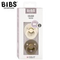 BIBS COLOUR 2-PACK IVORY & DARK OAK M Smoczek Uspokajający kauczuk Hevea BIBS COLOUR 2-PACK IVORY & DARK OAK M Smoczek Uspokajający kauczuk Hevea