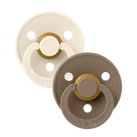 BIBS COLOUR 2-PACK IVORY & DARK OAK M Smoczek Uspokajający kauczuk Hevea BIBS COLOUR 2-PACK IVORY & DARK OAK M Smoczek Uspokajający kauczuk Hevea
