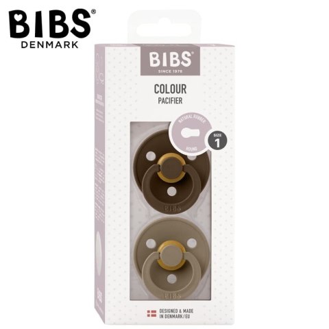 BIBS COLOUR 2-PACK MOCHA & DARK OAK S Smoczek Uspokajający kauczuk Hevea BIBS COLOUR 2-PACK MOCHA & DARK OAK S Smoczek Uspokajający kauczuk Hevea