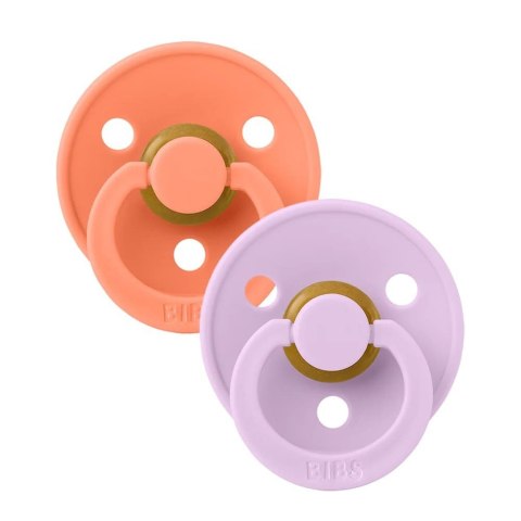 BIBS COLOUR 2-PACK PAPAYA & VIOLET SKY M Smoczek Uspokajający kauczuk Hevea BIBS COLOUR 2-PACK PAPAYA & VIOLET SKY M Smoczek Uspokajający kauczuk Hevea