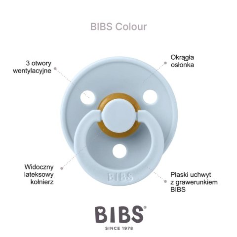 BIBS COLOUR IRON L Smoczek Uspokajający kauczuk Hevea BIBS COLOUR IRON L Smoczek Uspokajający kauczuk Hevea