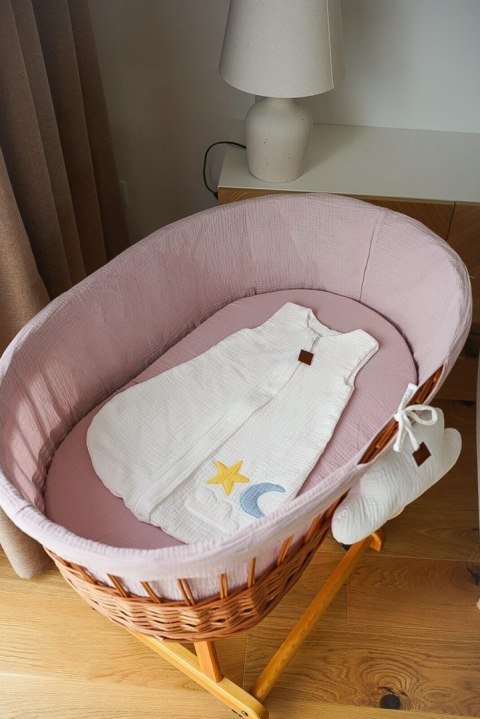Hi Little One kosz Mojżesza wiklinowy wysoki ze stelażem + liner + materac + prześcieradło 5in1 BLUSH Hi Little One kosz Mojżesza wiklinowy wysoki ze stelażem + liner + materac + prześcieradło 5in1 BLUSH