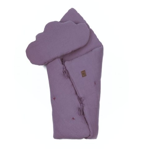 Hi Little One kołderka rożek z podusią z oddychającej organicznej BIO bawełny Lavender Hi Little One kołderka rożek z podusią z oddychającej organicznej BIO bawełny Lavender