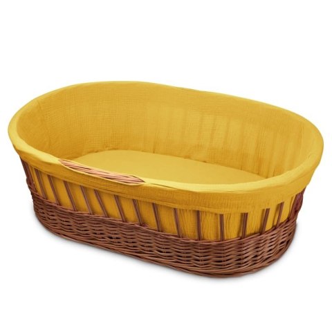 Hi Little One kosz Mojżesza wiklinowy wysoki ze stelażem + liner + materac + prześcieradło 5in1 MUSTARD Hi Little One kosz Mojżesza wiklinowy wysoki ze stelażem + liner + materac + prześcieradło 5in1 MUSTARD