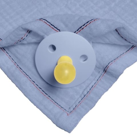 Hi Little One śliniak bandana z zawieszką na smoczek BIO bawełna Baby Blue Hi Little One śliniak bandana z zawieszką na smoczek BIO bawełna Baby Blue