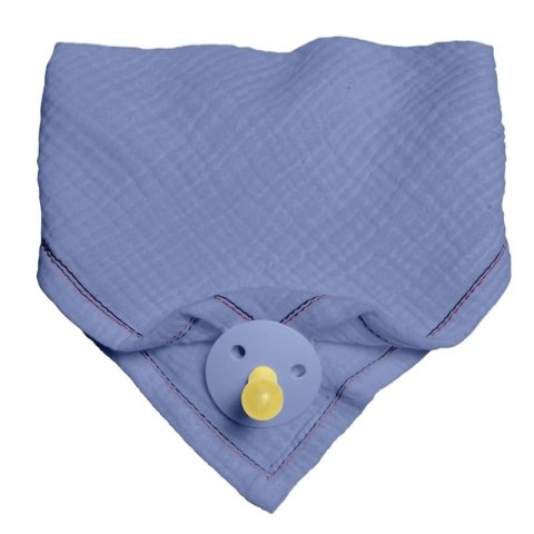 Hi Little One śliniak bandana z zawieszką na smoczek BIO bawełna Sky Blue Hi Little One śliniak bandana z zawieszką na smoczek BIO bawełna Sky Blue
