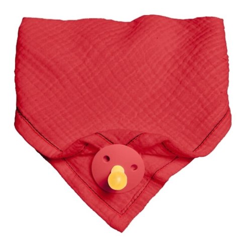 Hi Little One śliniak bandana z zawieszką na smoczek BIO bawełna Strawberry Hi Little One śliniak bandana z zawieszką na smoczek BIO bawełna Strawberry
