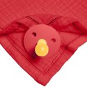 Hi Little One śliniak bandana z zawieszką na smoczek BIO bawełna Strawberry Hi Little One śliniak bandana z zawieszką na smoczek BIO bawełna Strawberry
