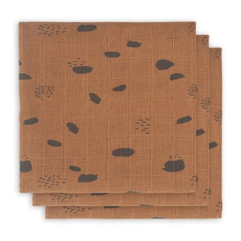 Jollein 3 pieluszki dla noworodka Hydrophilic 70 x 70 cm SPOT Caramel Jollein 3 pieluszki dla noworodka Hydrophilic 70 x 70 cm SPOT Caramel