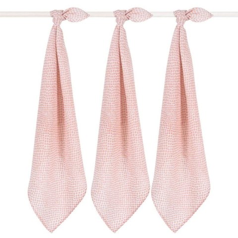 Jollein 3 pieluszki niemowlęce Hydrophlic 70x70 cm SNAKE Pale Pink Jollein 3 pieluszki niemowlęce Hydrophlic 70x70 cm SNAKE Pale Pink