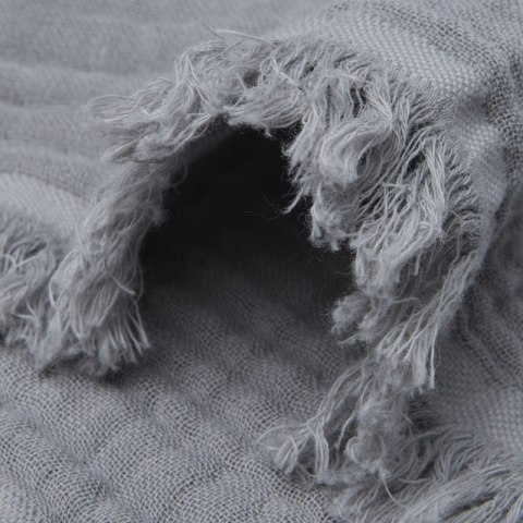Jollein kocyk do wózka fotelika i kołyski muślinowy 120x120 cm FRINGE Storm Grey Jollein kocyk do wózka fotelika i kołyski muślinowy 120x120 cm FRINGE Storm Grey